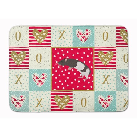 Carolines Treasures 19 x 27 in. Tailless Rat Love Machine Washable Memory Foam Mat CK5464RUG